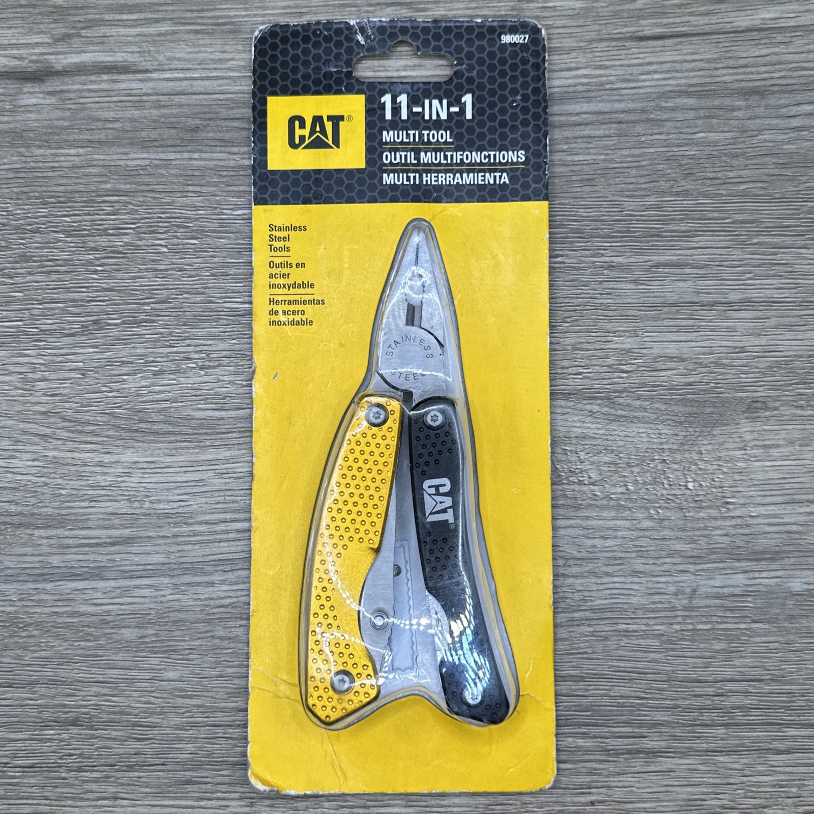 CAT 11-IN-1 Multi-Tool Stainless Steel Pliers Knife Saw More Folding EDC 980027