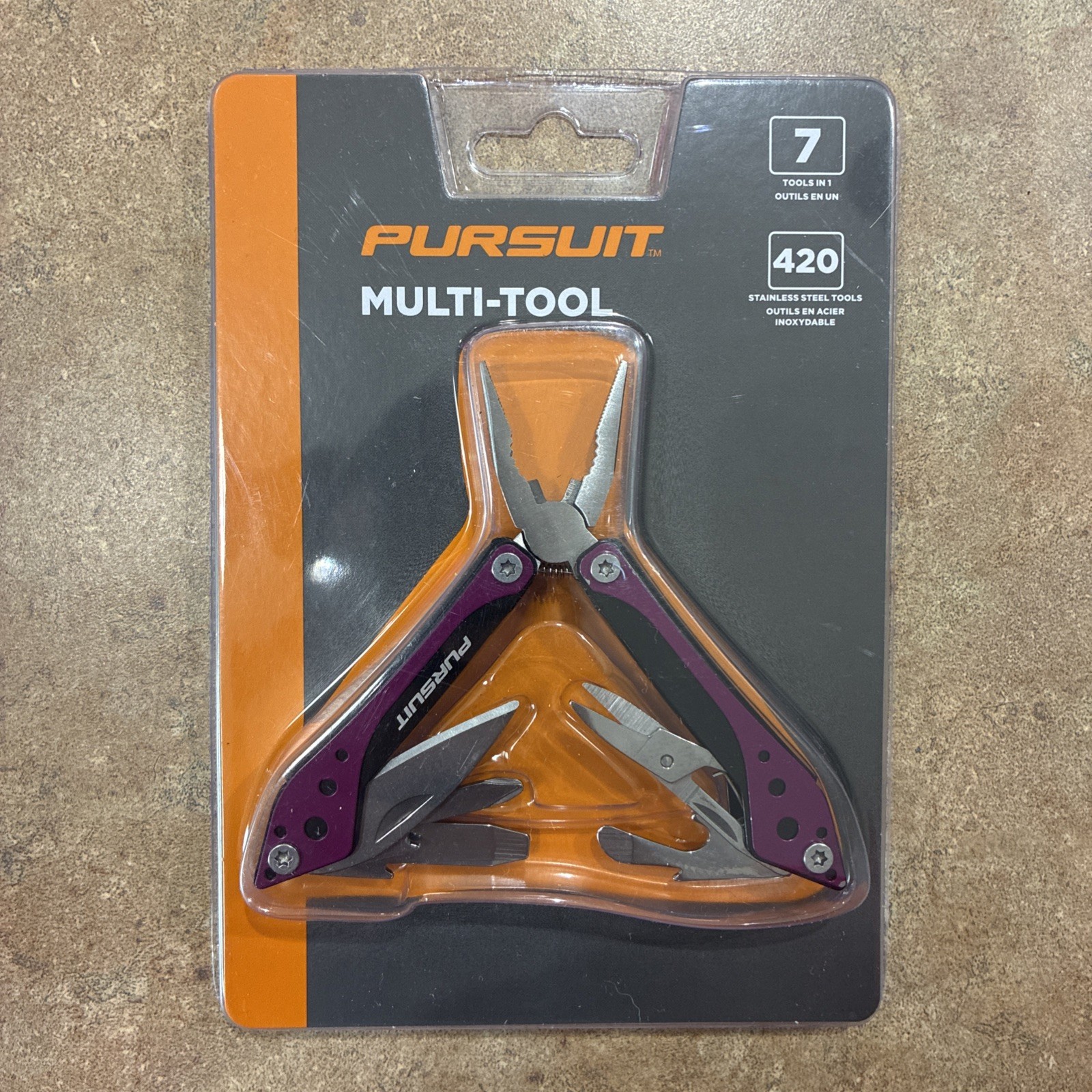 PURSUIT Multi-tool 7-in-1 Stainless Steel/ Pink Color Combo Tool New Sealed