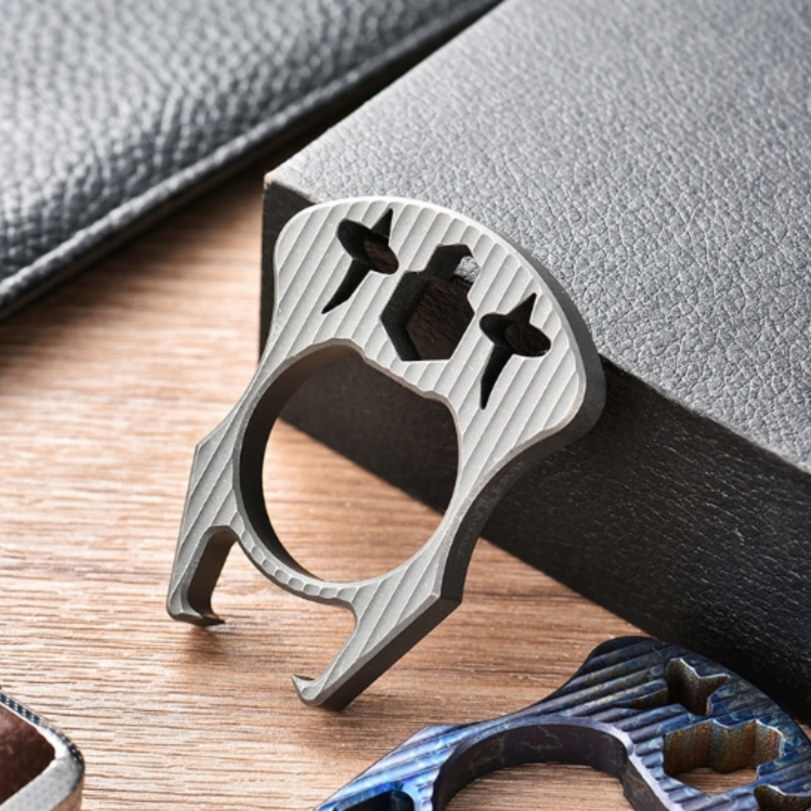 Titanium Alloy EDC Multi Tool Bottle Opener Keychain Pocket Survival Gear