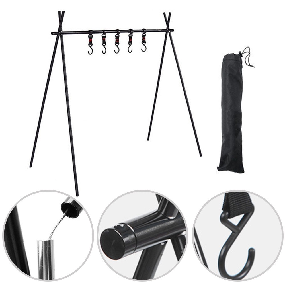 Heavy-Duty Outdoor Camping Triangular Hanging Rack – Easy Setup & Compact