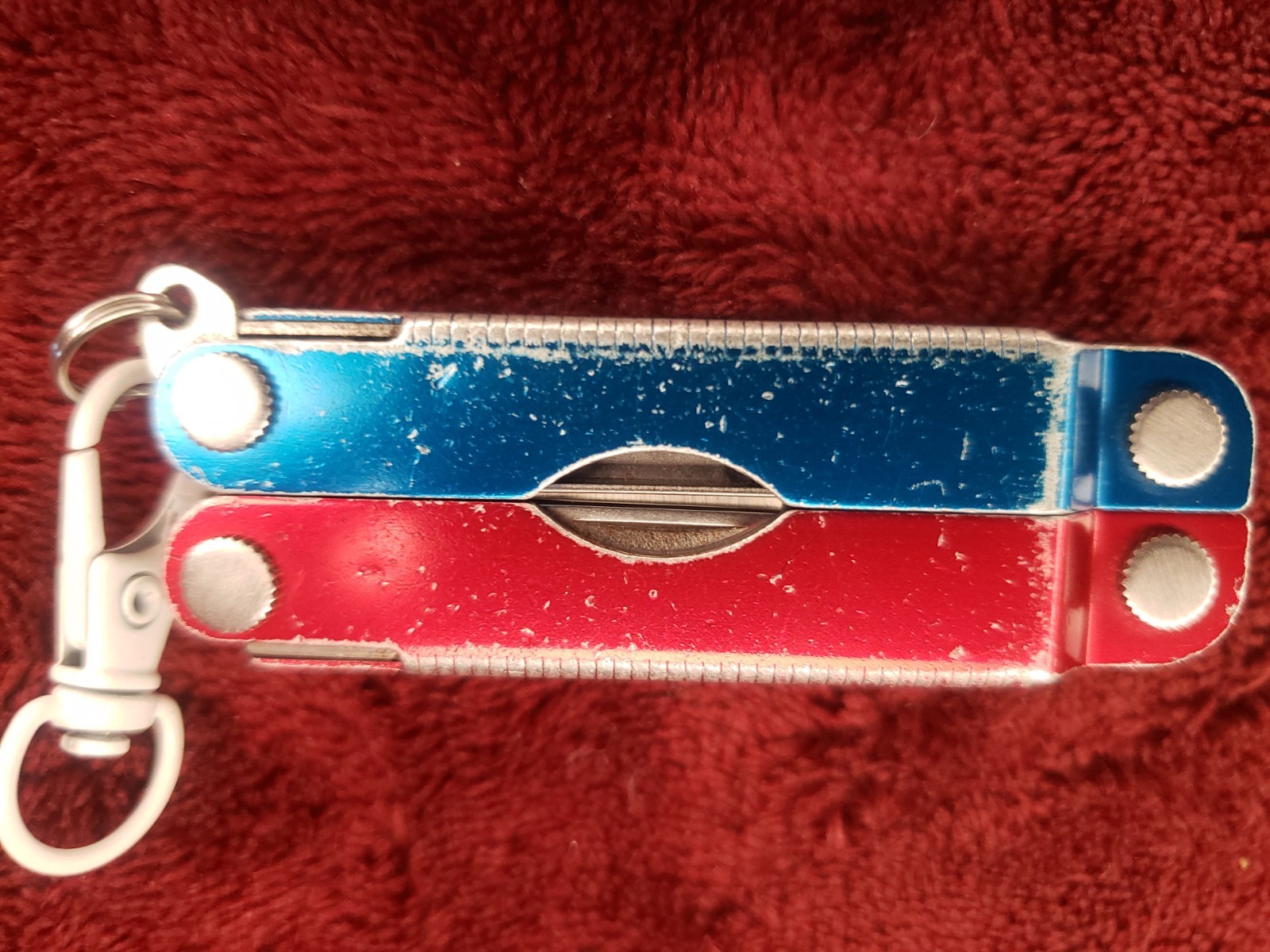 🔪🔪 Leatherman Micra Red Blue Multitool White claw keychain 0121 date code