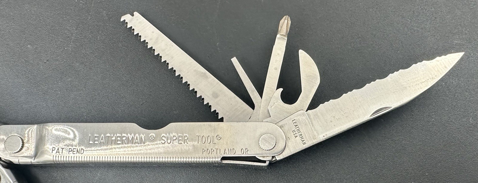 Original Leatherman Super Tool Sheath Box Portland Oregon Pat Pend Badger Meter