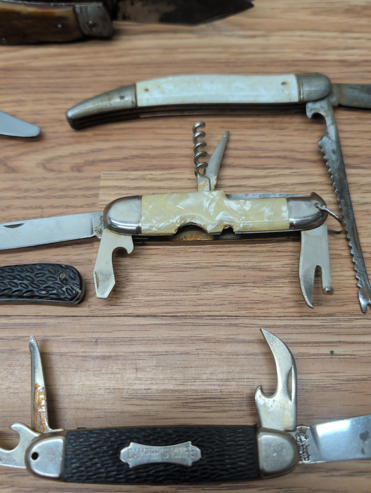 Vintage Stainless Steel Blade Pocket Survival Folding Multi-tool – Lot Of 9