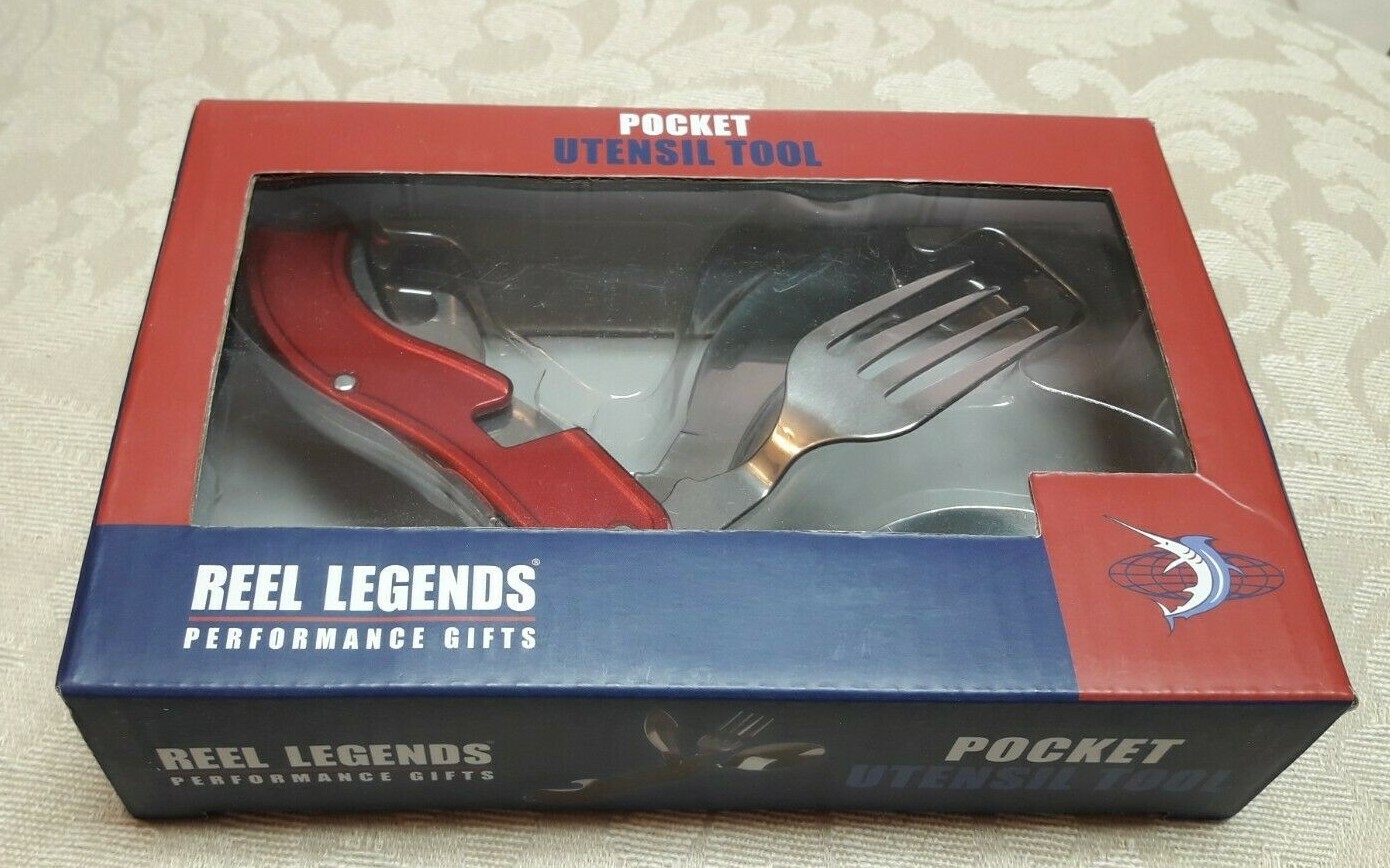 Reel Legends 7 Functions In One Tool Pocket Utensil Multi-Tool – Red – New