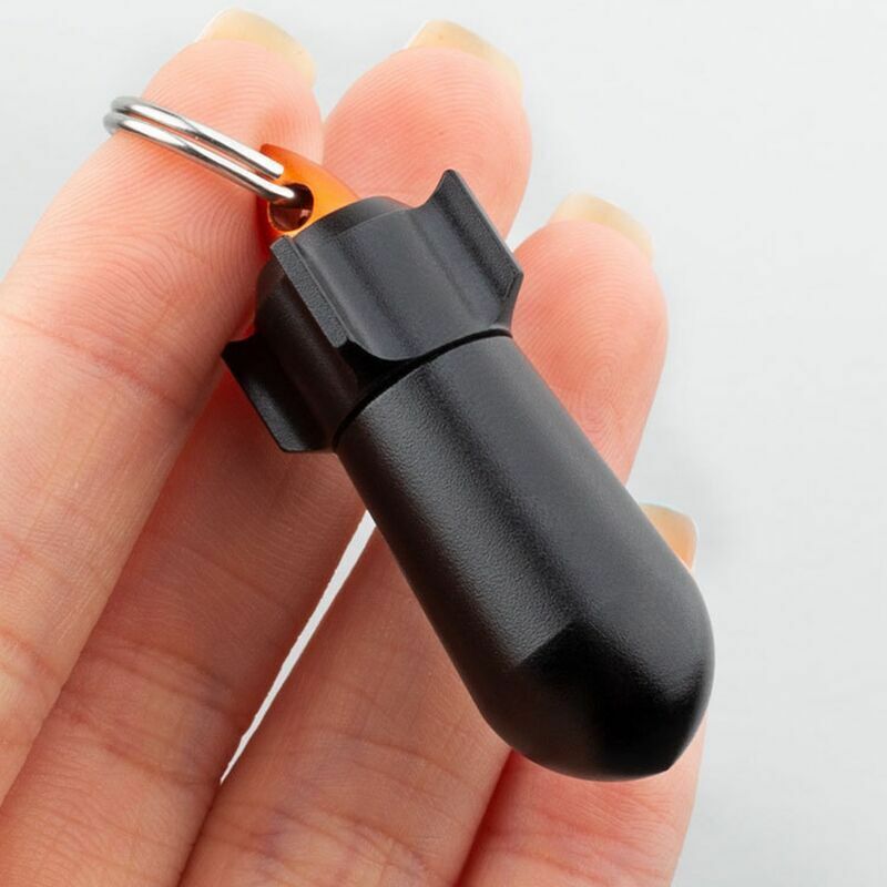 Aluminum Medicine Survival Waterproof Pill Storage Container Box Key Pendant EDC