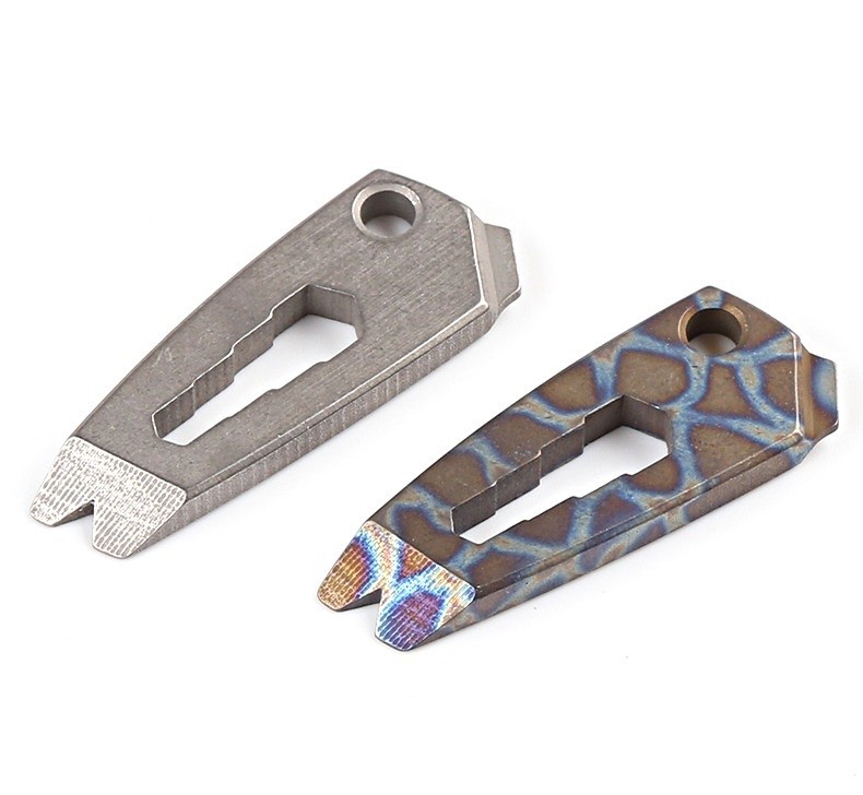 Mini Titanium Alloy Pry Bar Crowbar EDC Multi Tools Wrench Screwdriver Keychain