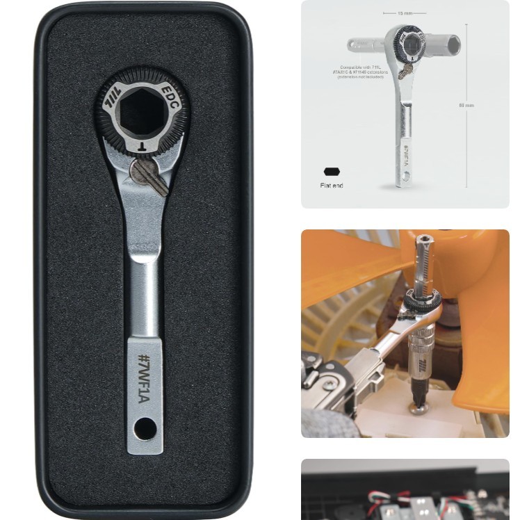 711L EDC Ratchet Wrench for Leatherman Multitools MK2 – Compact Flat End Screwdr