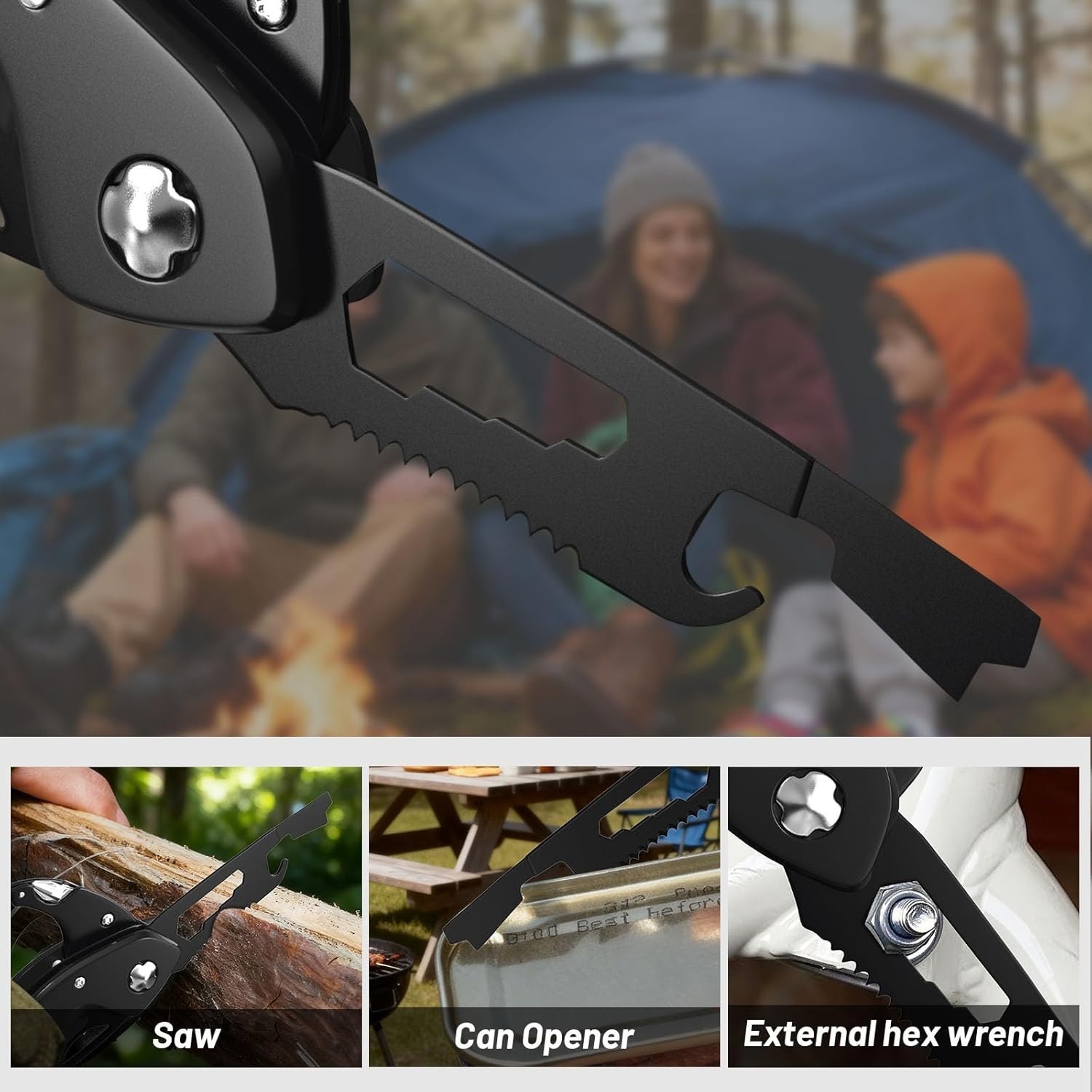 Compact 9-in-1 EDC Multitool with Pocket Knife: Ideal for Camping & Hiking Gifts
