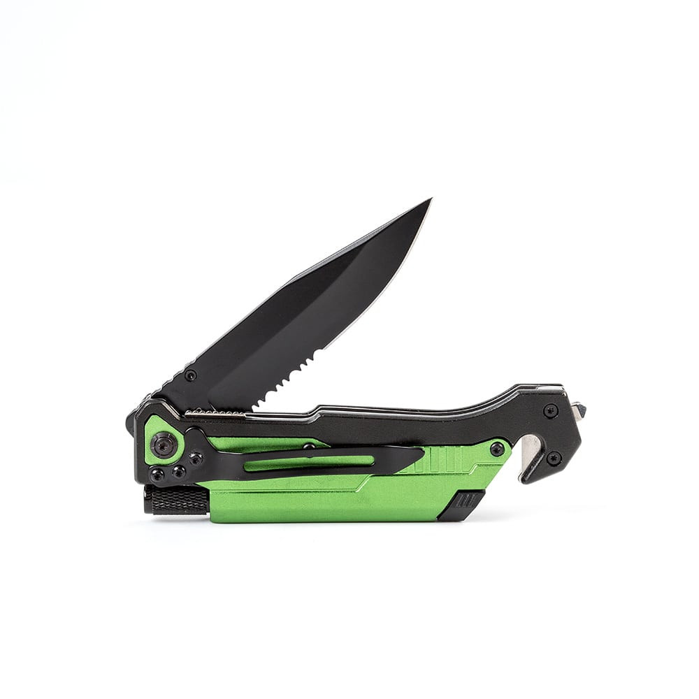 Lehman’s Travel Survival Knife Serrated Flashlight Glass Breaker Firestarter