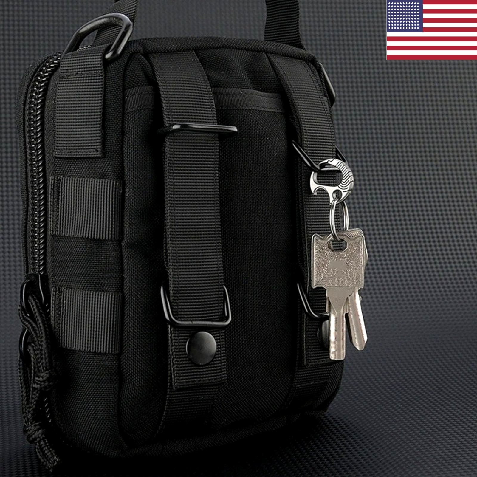 Titanium Carabiner Keychain Quick Release Key Ring Clip Bottle Opener EDC