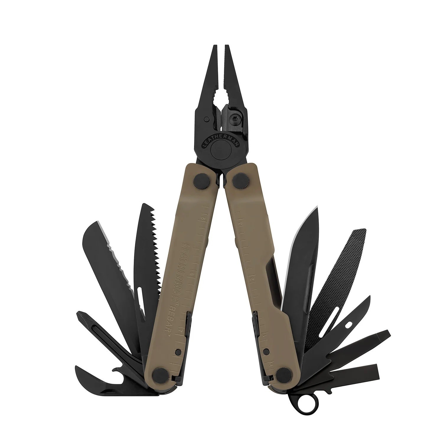 LEATHERMAN Rebar Multitool Replaceable Wire Cutters & Saw, Coyote Tan