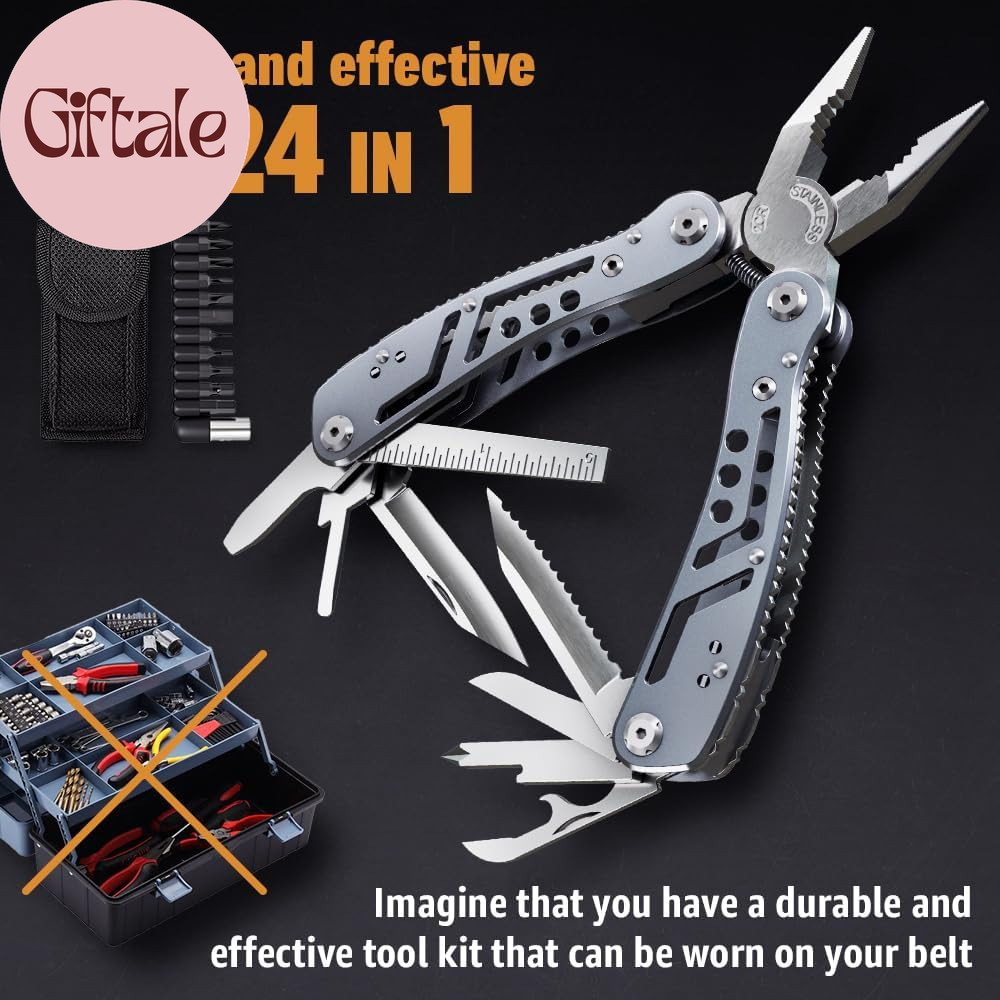 24-In-1 Multitool with Knife, Pliers & 11 Bits Sharp Stainless Steel – Multi Too
