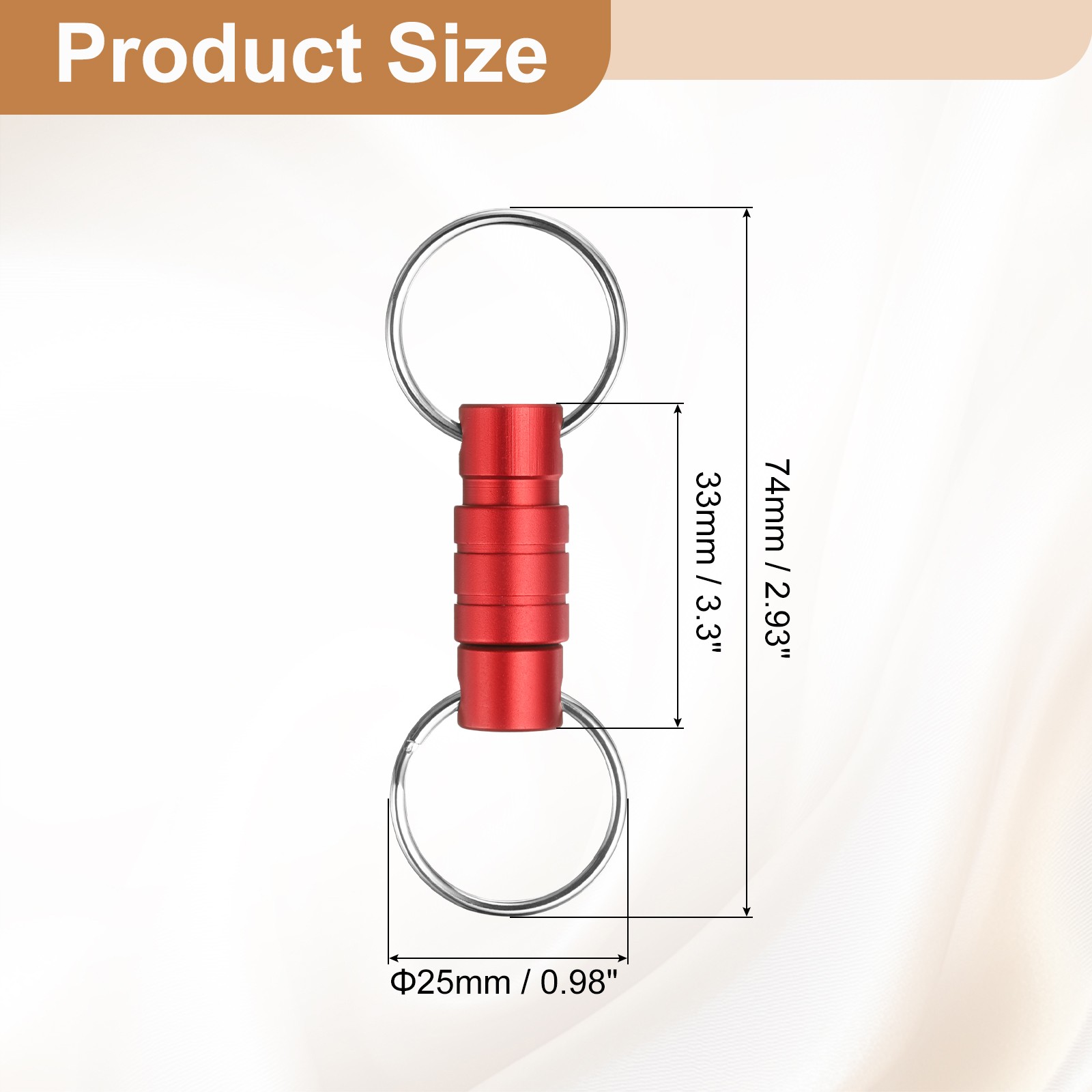 Quick Release Keychain, Detachable Pull Apart Key Rings Clip, Wine Red
