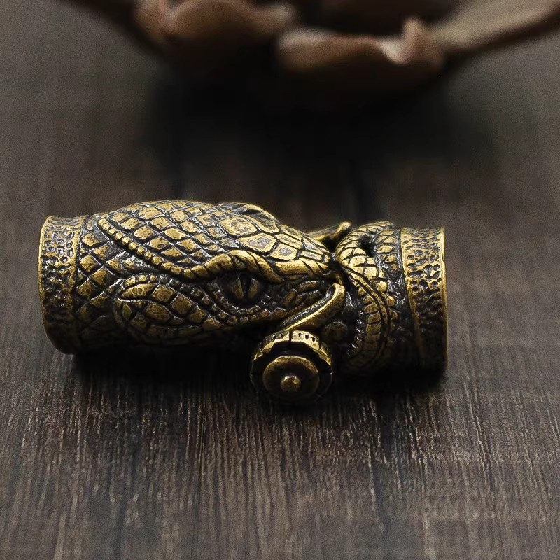 Dragon head bracelet buckle joint snake DIY accessories woven pure brass silver