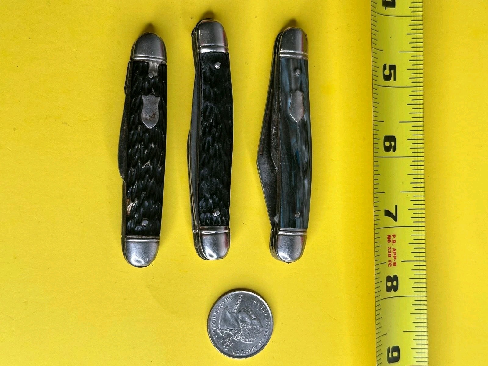 Lot Of 3 Vintage Imperial Pocket Knives Worn Condition Needs Cleaning See Pics