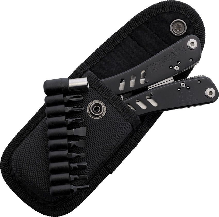 Lansky Multi Tool – Black Stainless Handles + Nylon Belt Sheath – LMT100B