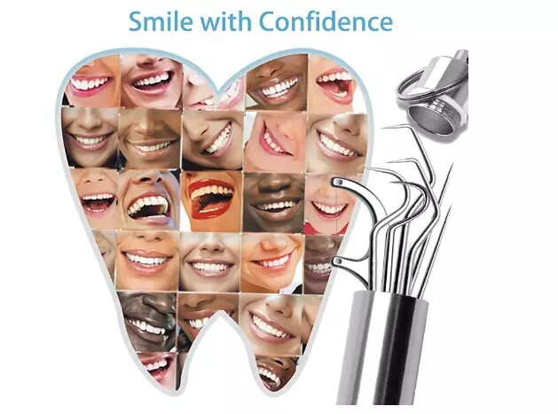 7PC Portable Steel Toothpicks Set Reusable Metal Toothpick Kit gift holiday Camp