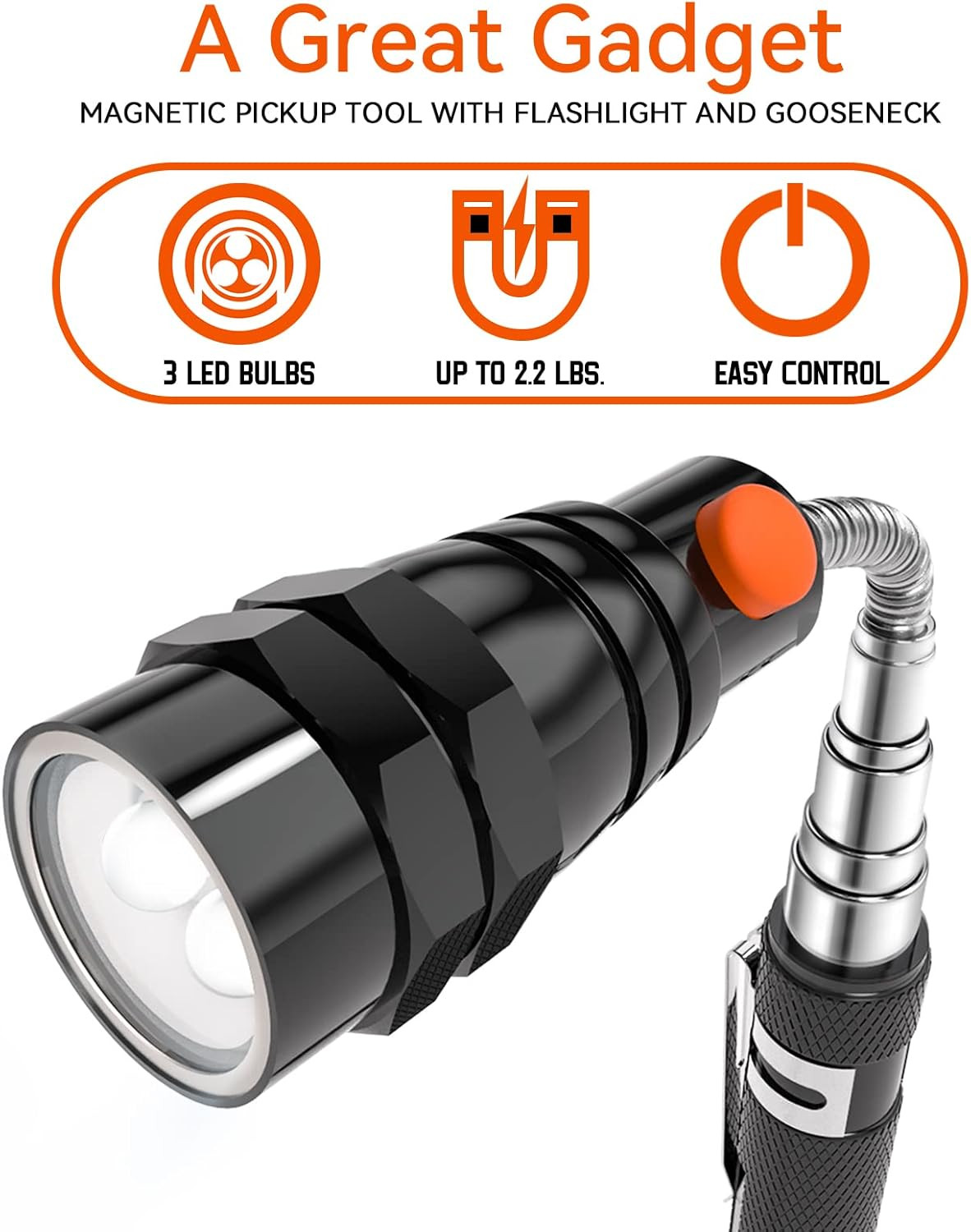 LED Magnetic Pickup Tools, Christmas Stocking Stuffers for Men Adults, Telescopi