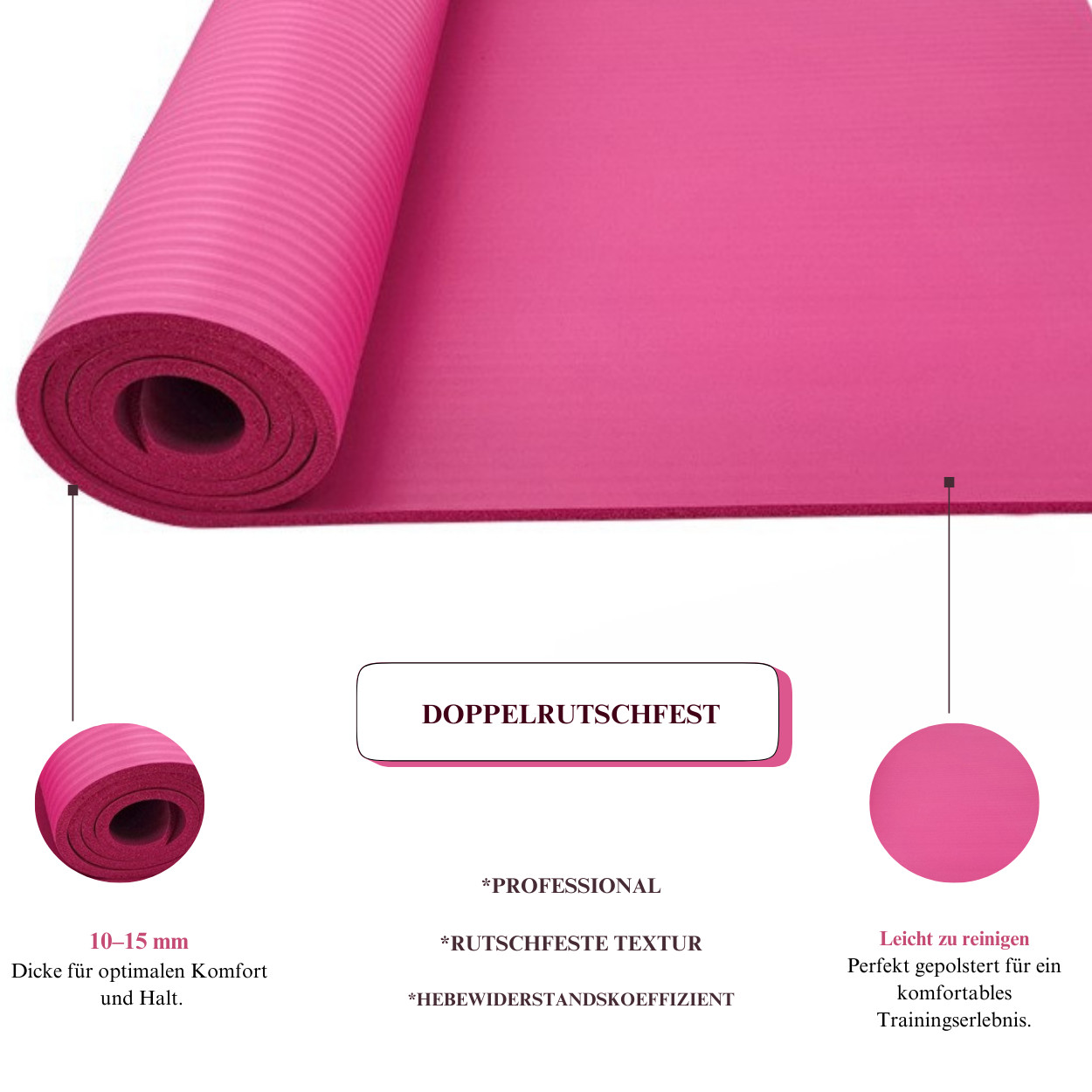 Non Slip Yoga Mat & Fitness Mat – Pilates, Gymnastics & Sports Mat