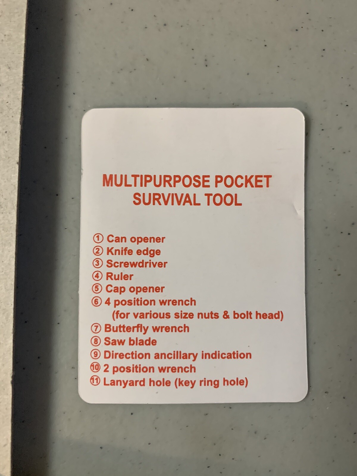 Multi Purpose Stainless Steel Pocket Survival Tool, Credit card size with case