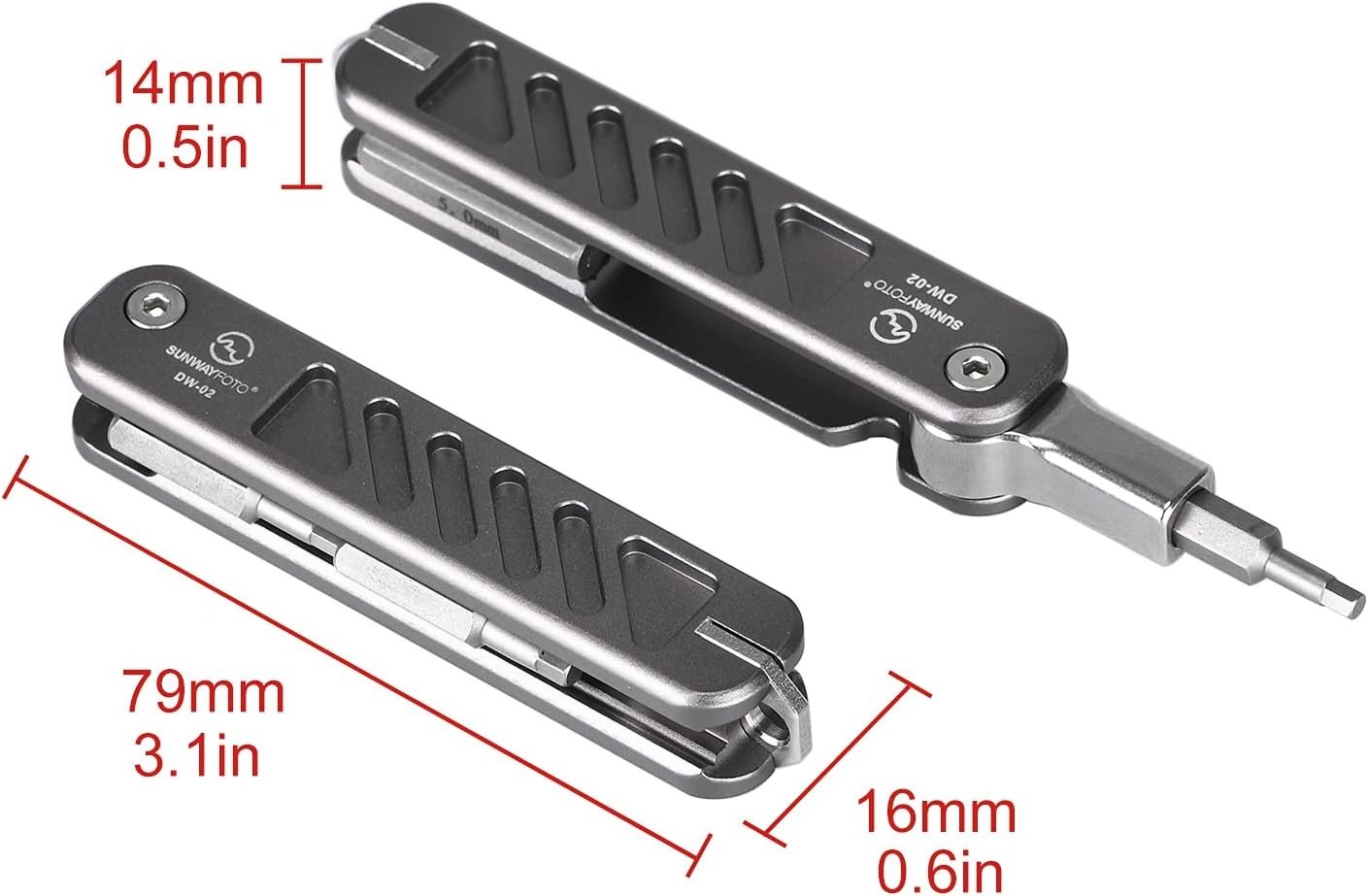 DW-02 Folding Hex Wrench Set 4-in-1 Stainless Steel