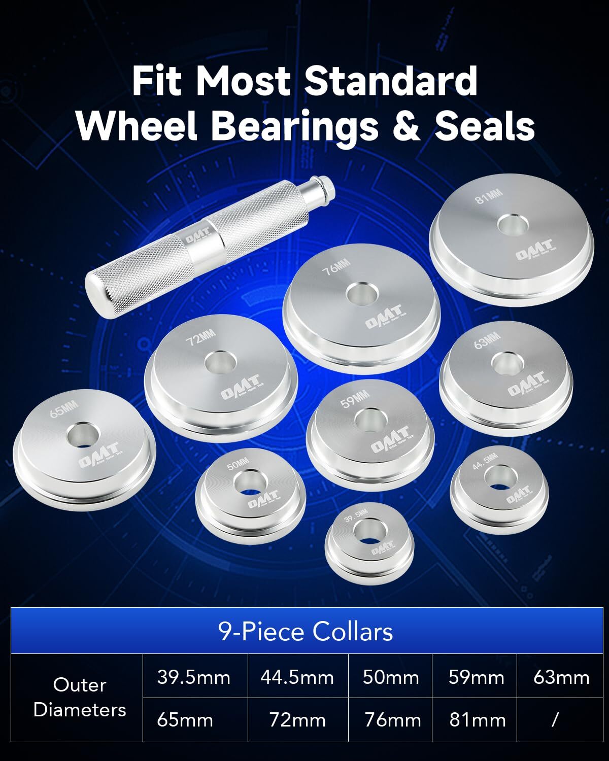 Orion Motor Tech Bearing Press Kit 10pc Bearing Race and Seal Driver Set with