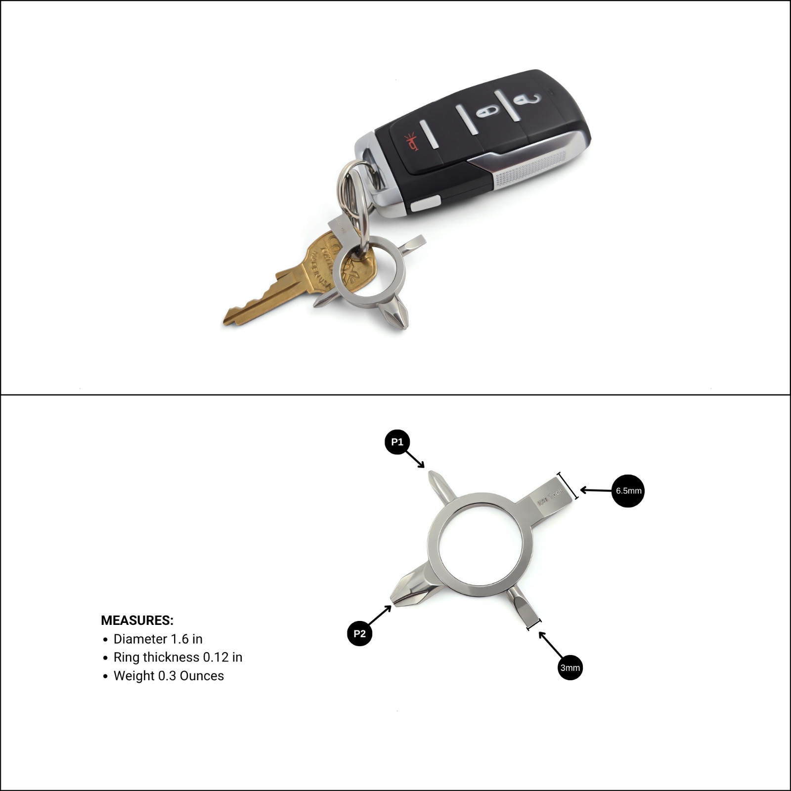 Keychain Screwdriver Tiny Bit with Phillips and Flat – Small Pocket EDC Tool #2