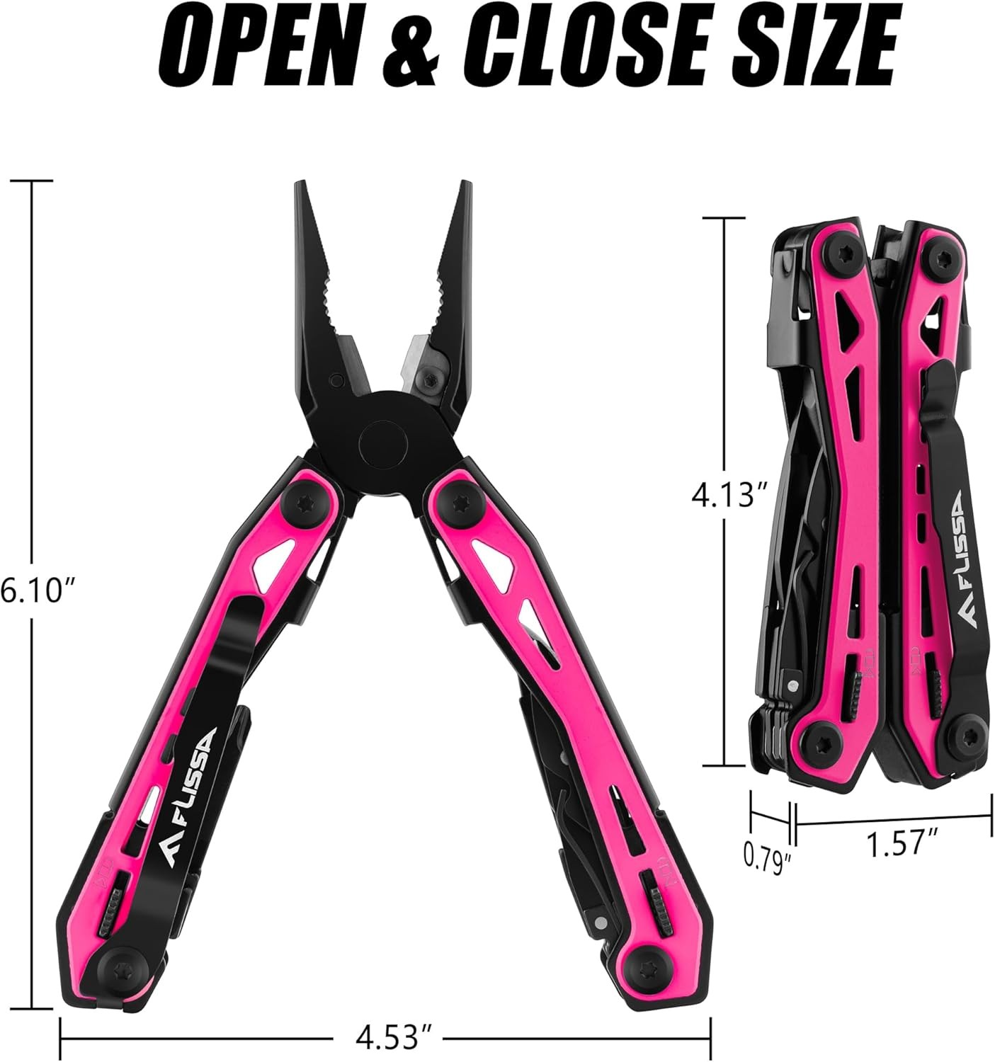 16-in-1 Pink Multi Tool Pliers Gifts Men Women Stainless Steel EDC Multitool W/