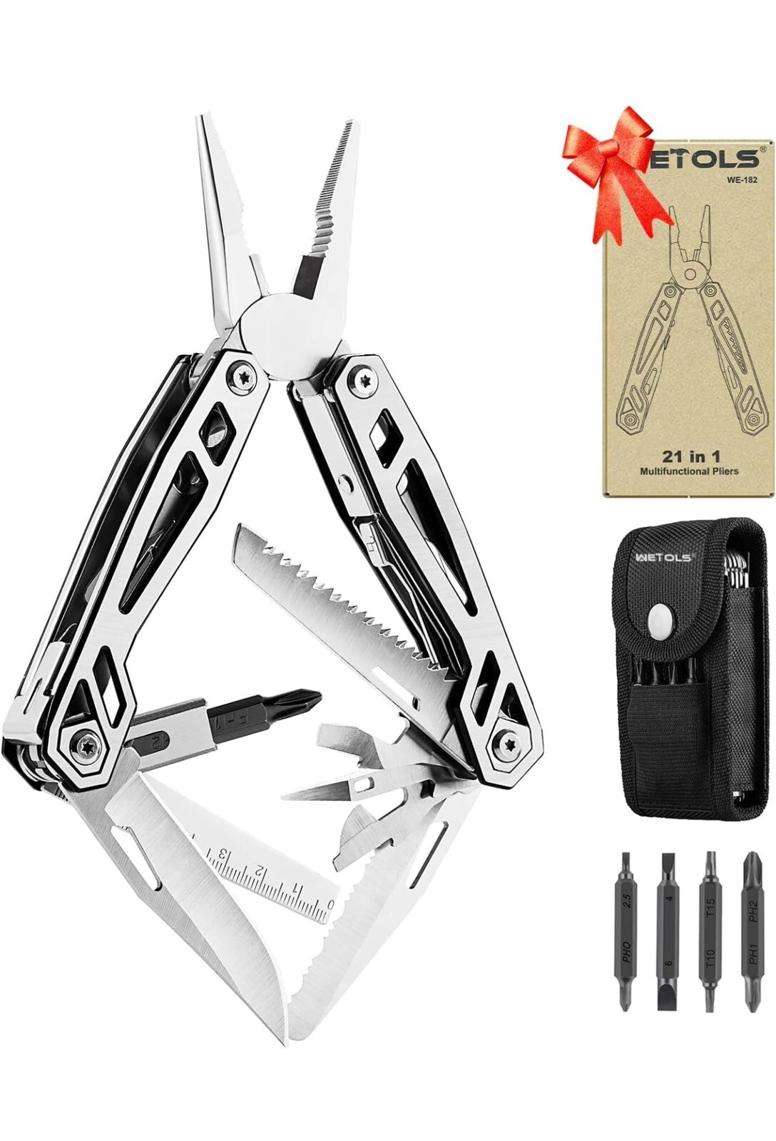 Wetols Multifunctional Pliers Multi Tool 21-in-1 WE-182 With Case
