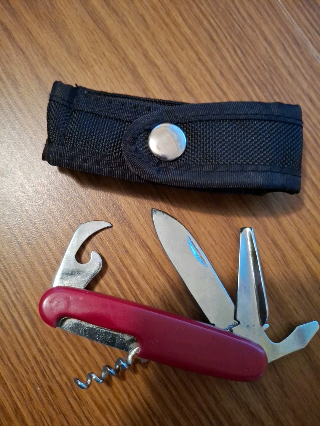 Unbranded 6 Function Red Swiss Army Type Knife With Nylon Sheath