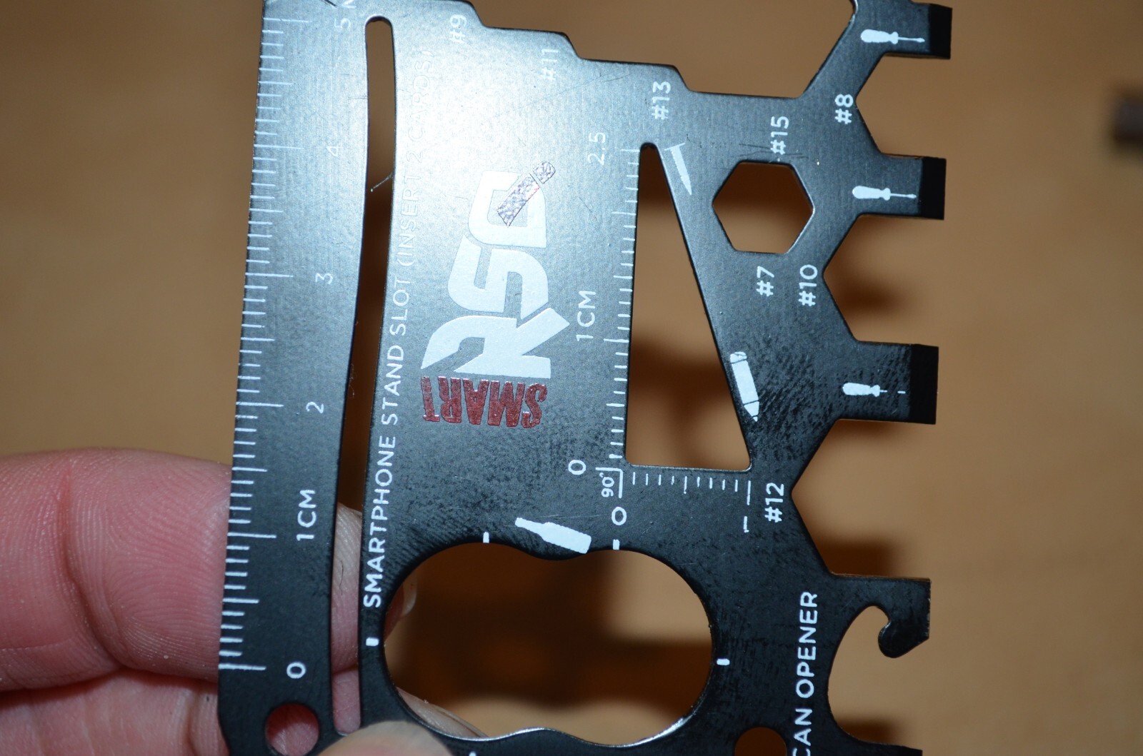 Wallet Size Multi Survival Tool Metal Thin Small Black Paint Hunting Camping