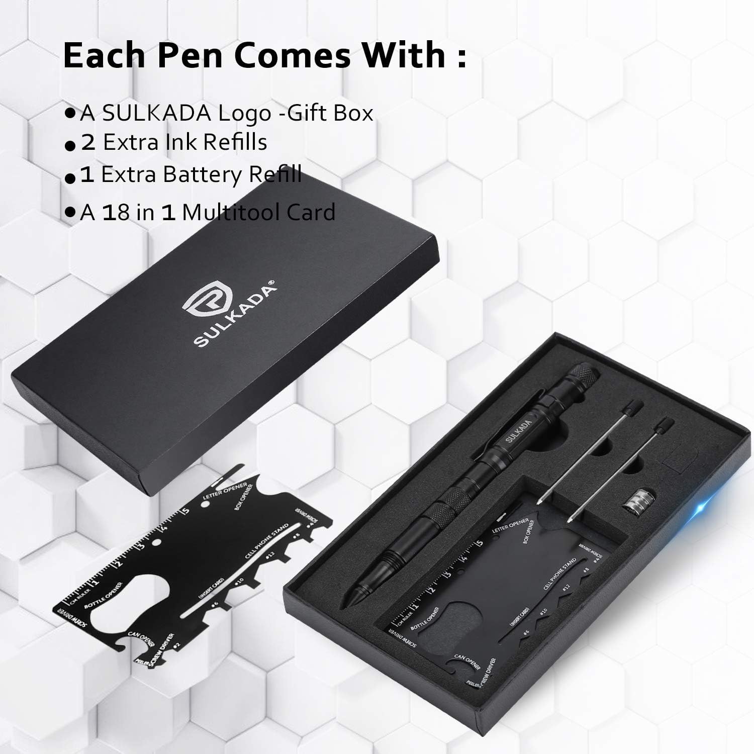 SULKADA Gift for Men Women, Tactical Pen Gift Set, Cool Gadget Stocking Stuffer,