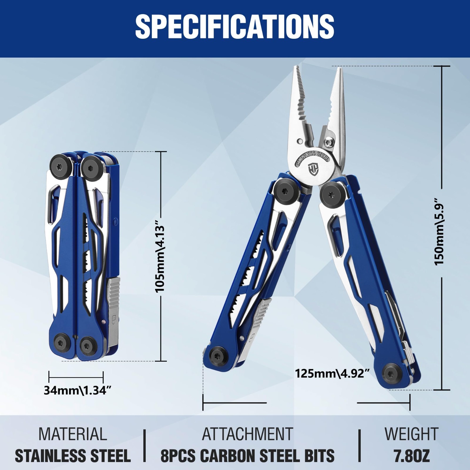 24-in-1 Stainless Steel Multitool Pliers, Pocket Knife & Screwdrivers, EDC Tool