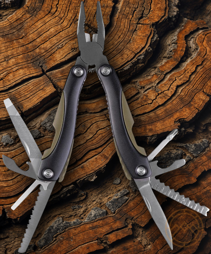 Mil-Tec Multitool Screwdrivers Openers Blades File Ruler Pliers Wire Cutter File