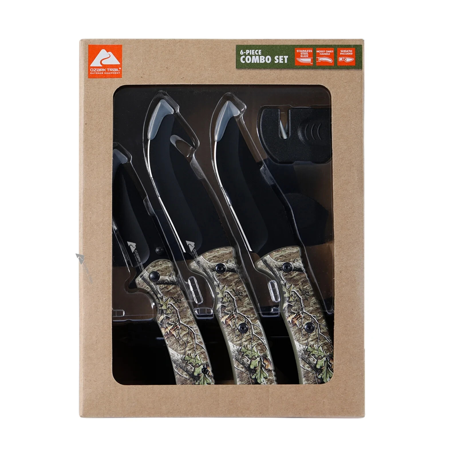 Ozark Trail 6 Pieces Hunting Knives Set 8.25 inch Fixed Blade Knife Manual Open