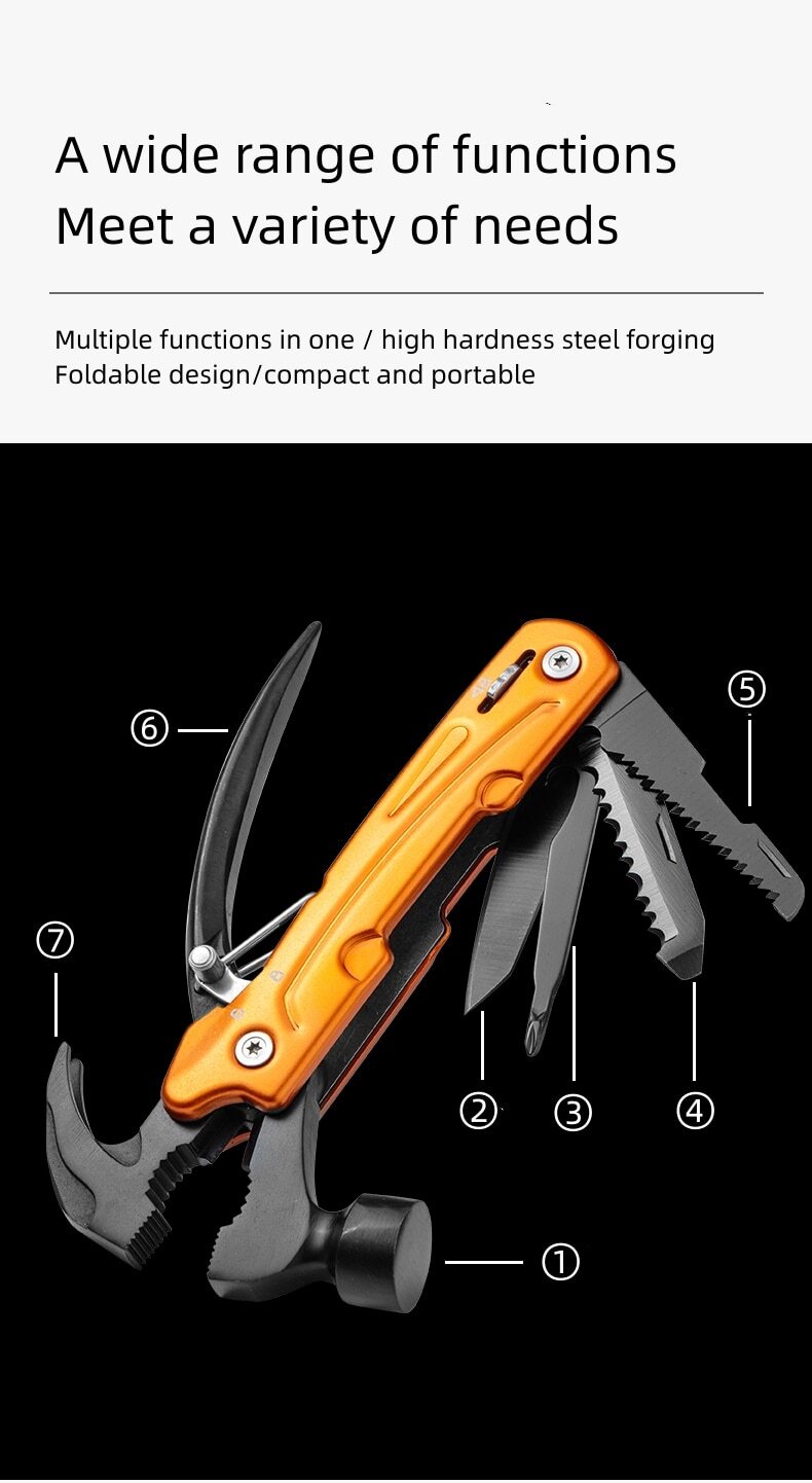 Multifunctional Jaw Claw Hammer Tool Car Life-saving Emergency Knife Plier