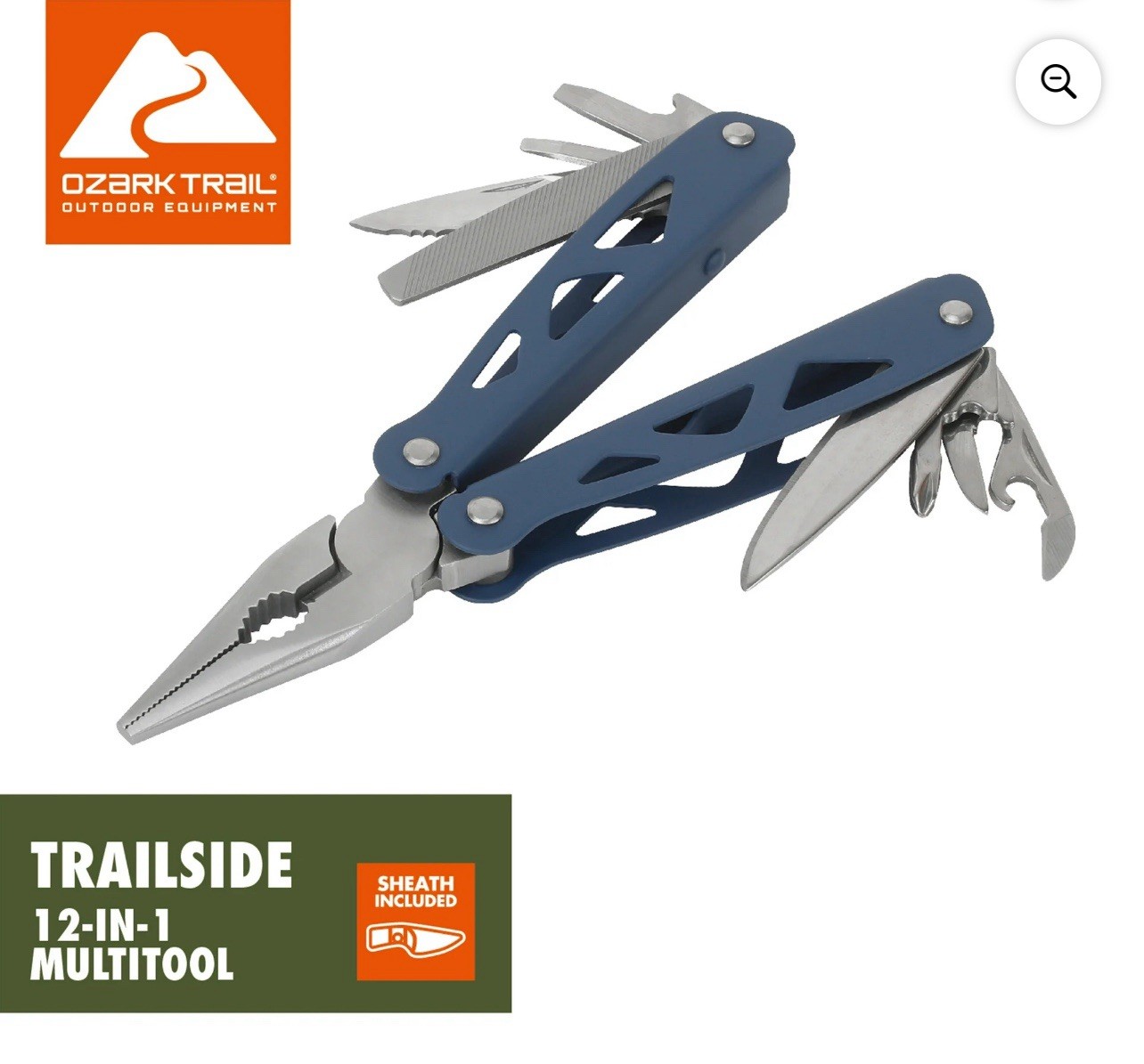 Ozark Trail Trailside 12 In 1 Multi Tool With Nylon Sheath & 4-Function Whistle