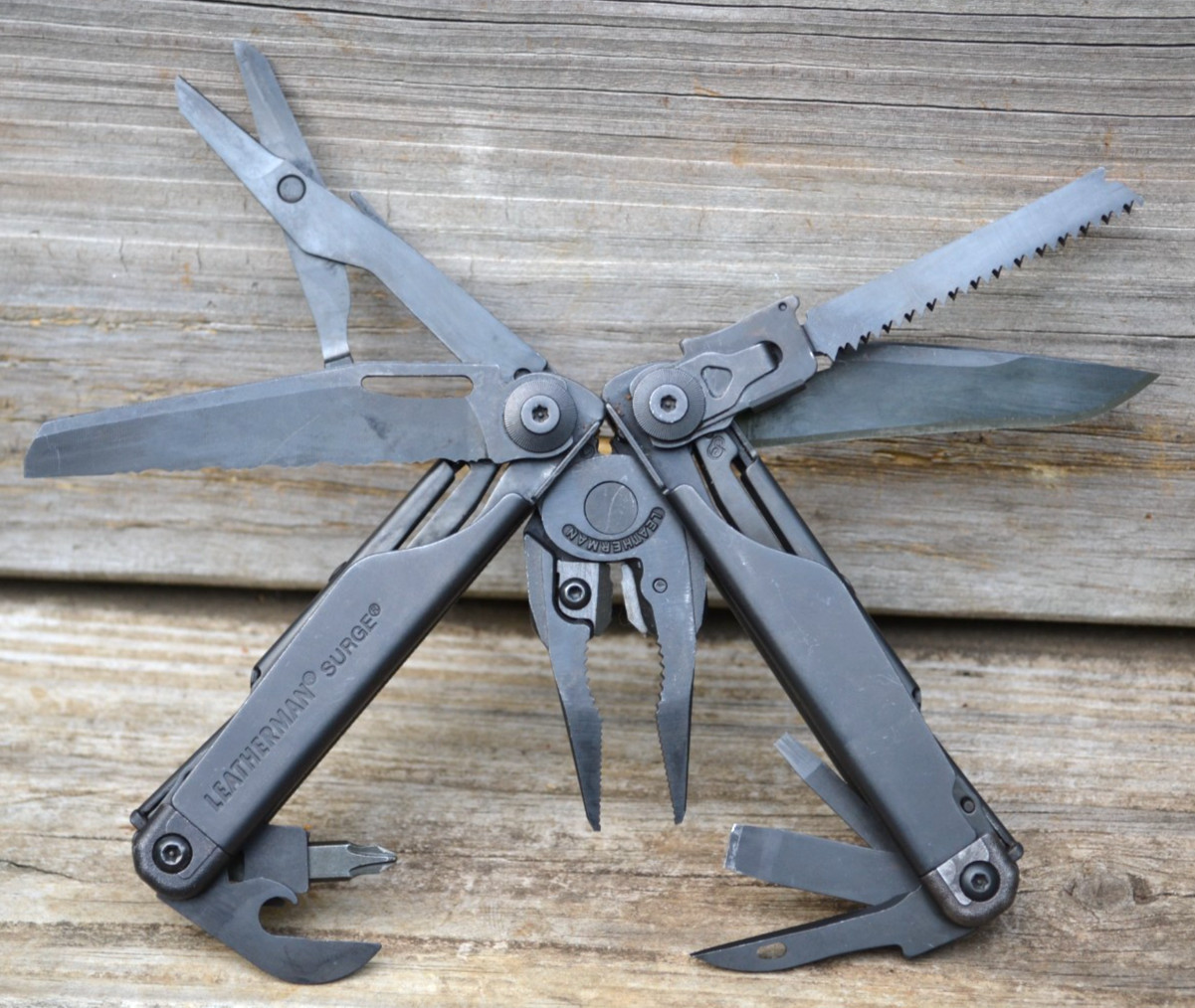 Leatherman Surge Black Oxide Stainless Multi-Tool Knife & Scissors With Sheath