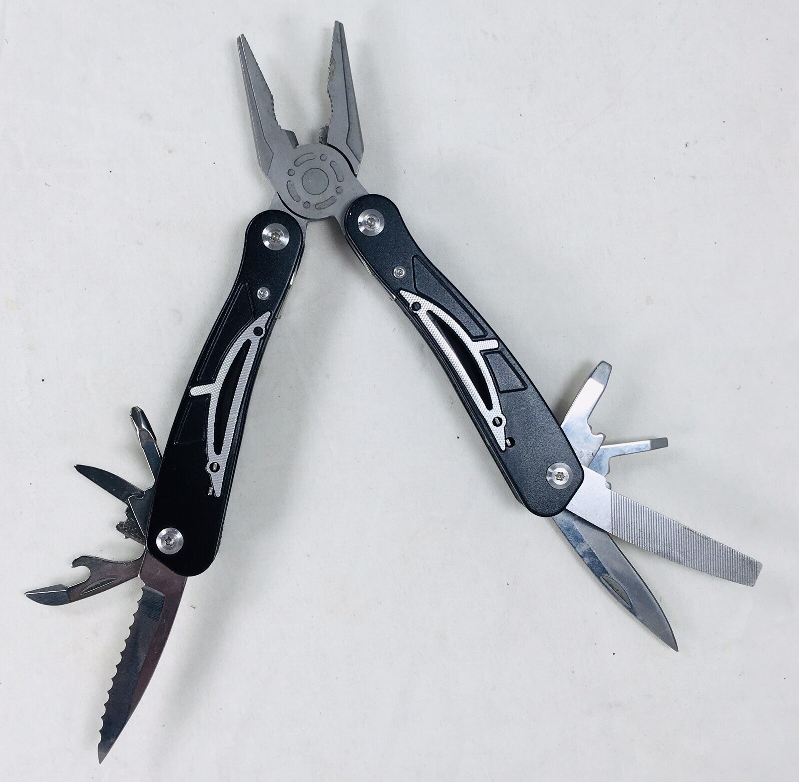 Sheffield 13 In 1 Precision Multi-Tool Pliers, Screwdrivers, Knives, File, Etc