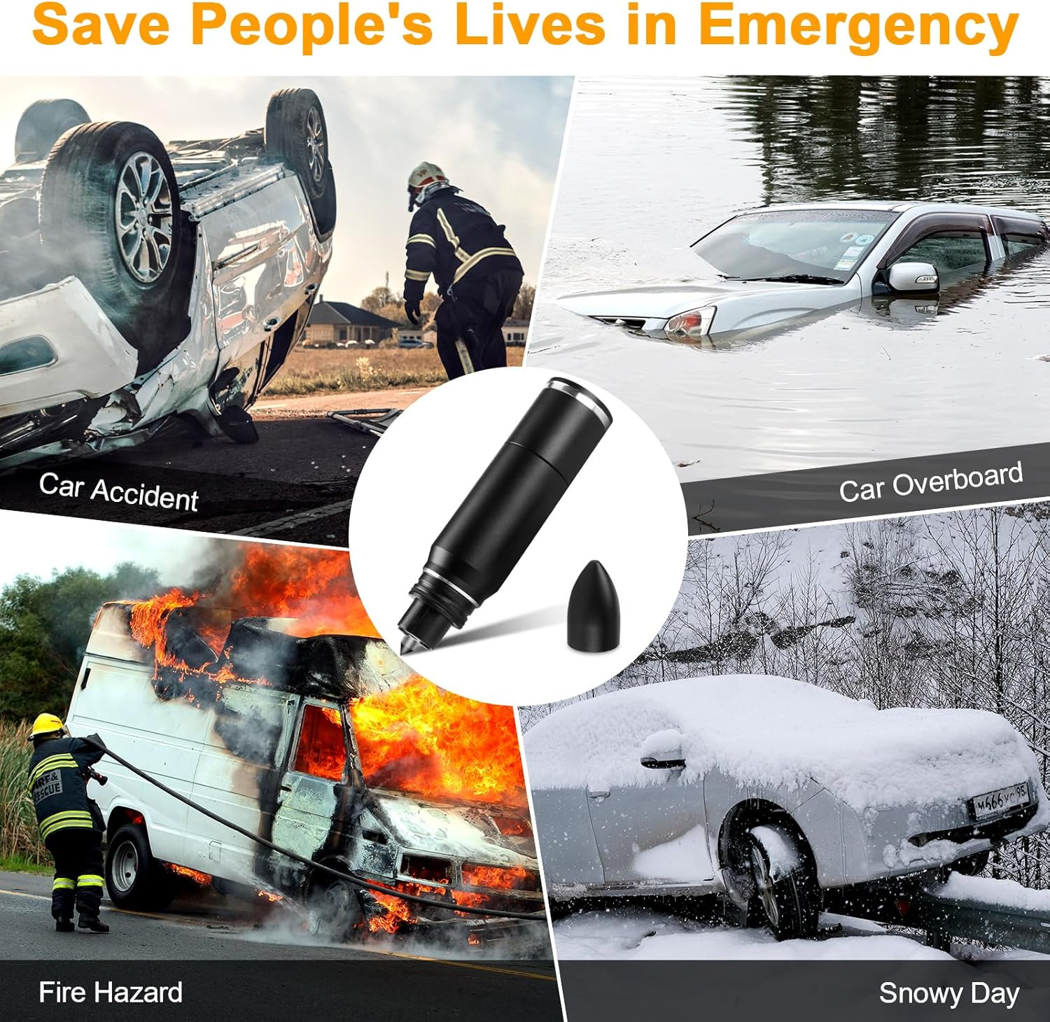 2-In-1 Automotive Safety Hammer Keychain – Practical Gift for Men and Women