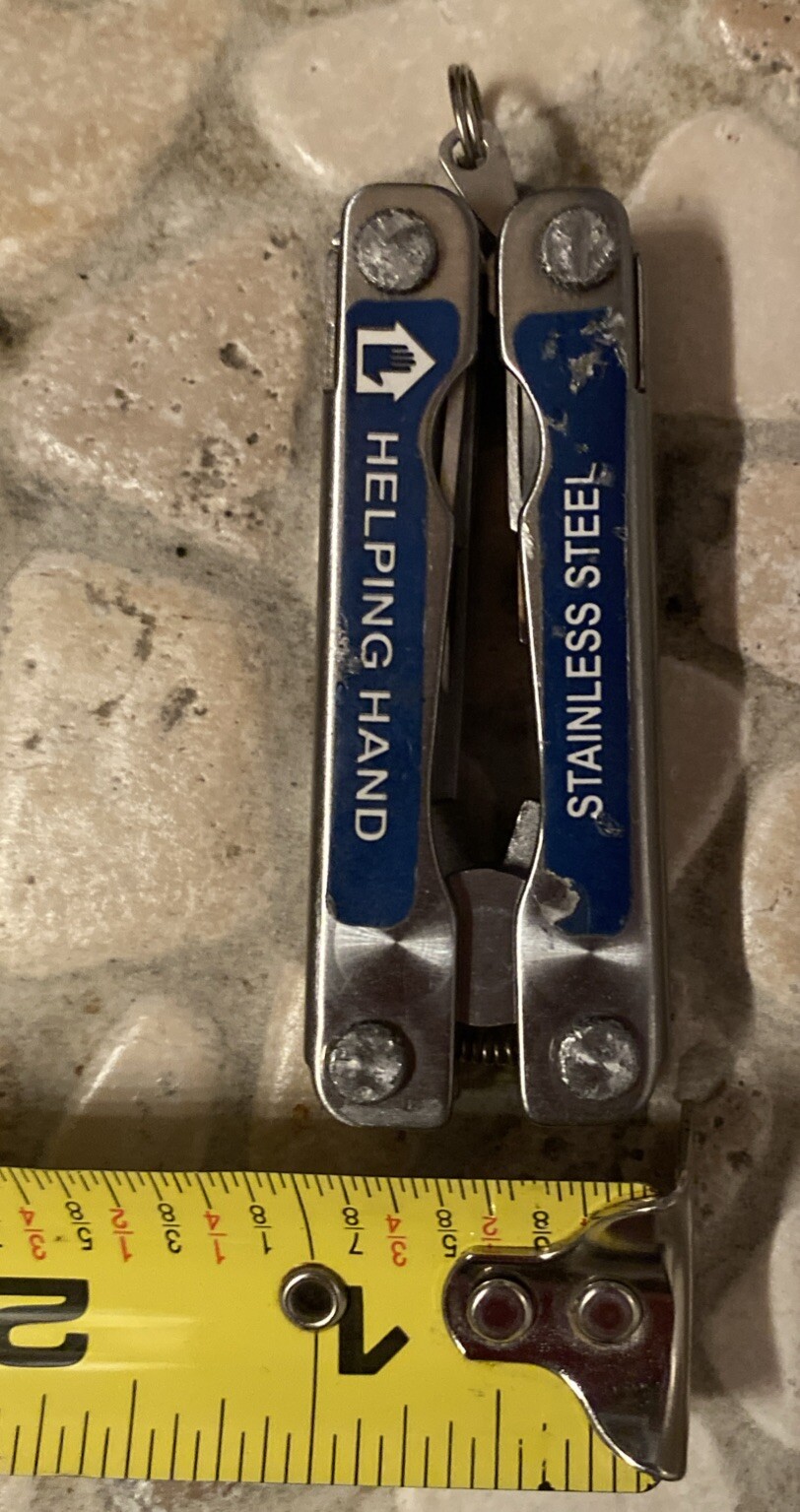 Helping Hand stainless steel blue mini Pocket Key Chain multi tool 10 Tools