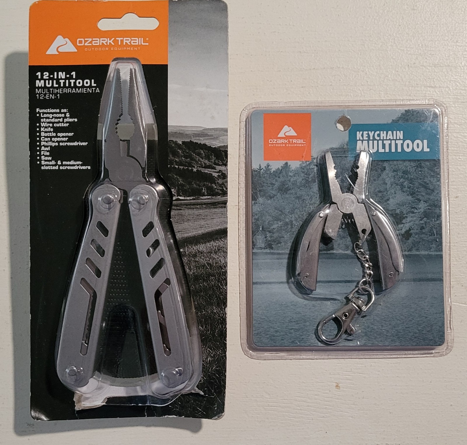 2 Pc Ozark Trail Multi Tool 12 In 1 And Key Chain Multi Tool Both New