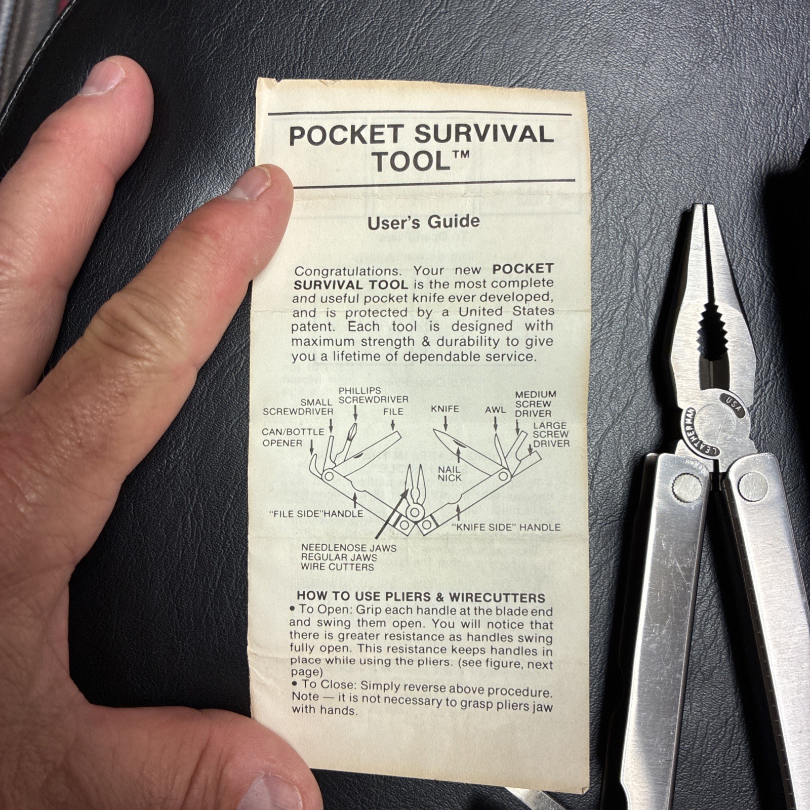 LEATHERMAN USA 1st RunUS PAT 4238862 POCKET SURVIVAL TOOL Multitool Portland OR