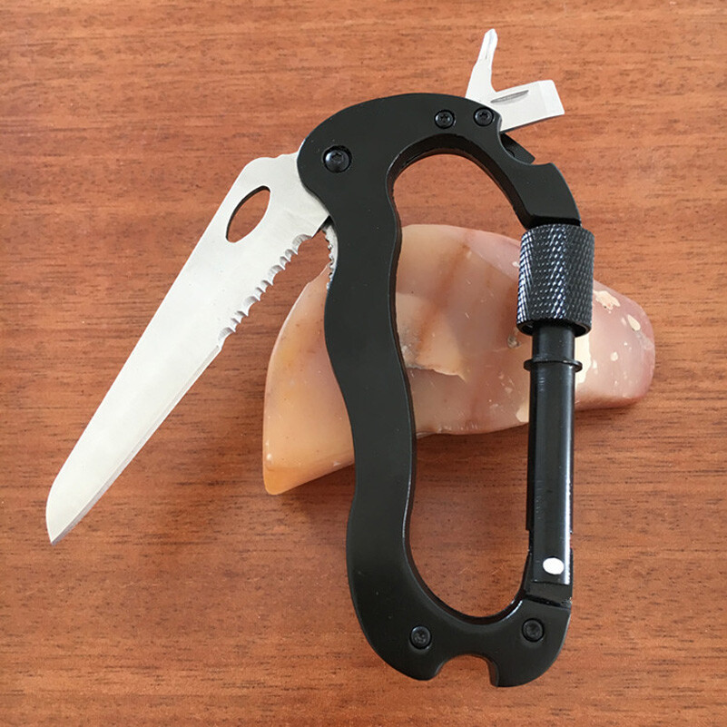 EDC Multi-Tool Carabiner Keychain Screwdriver Key Holder Outdoor Camping Hunting