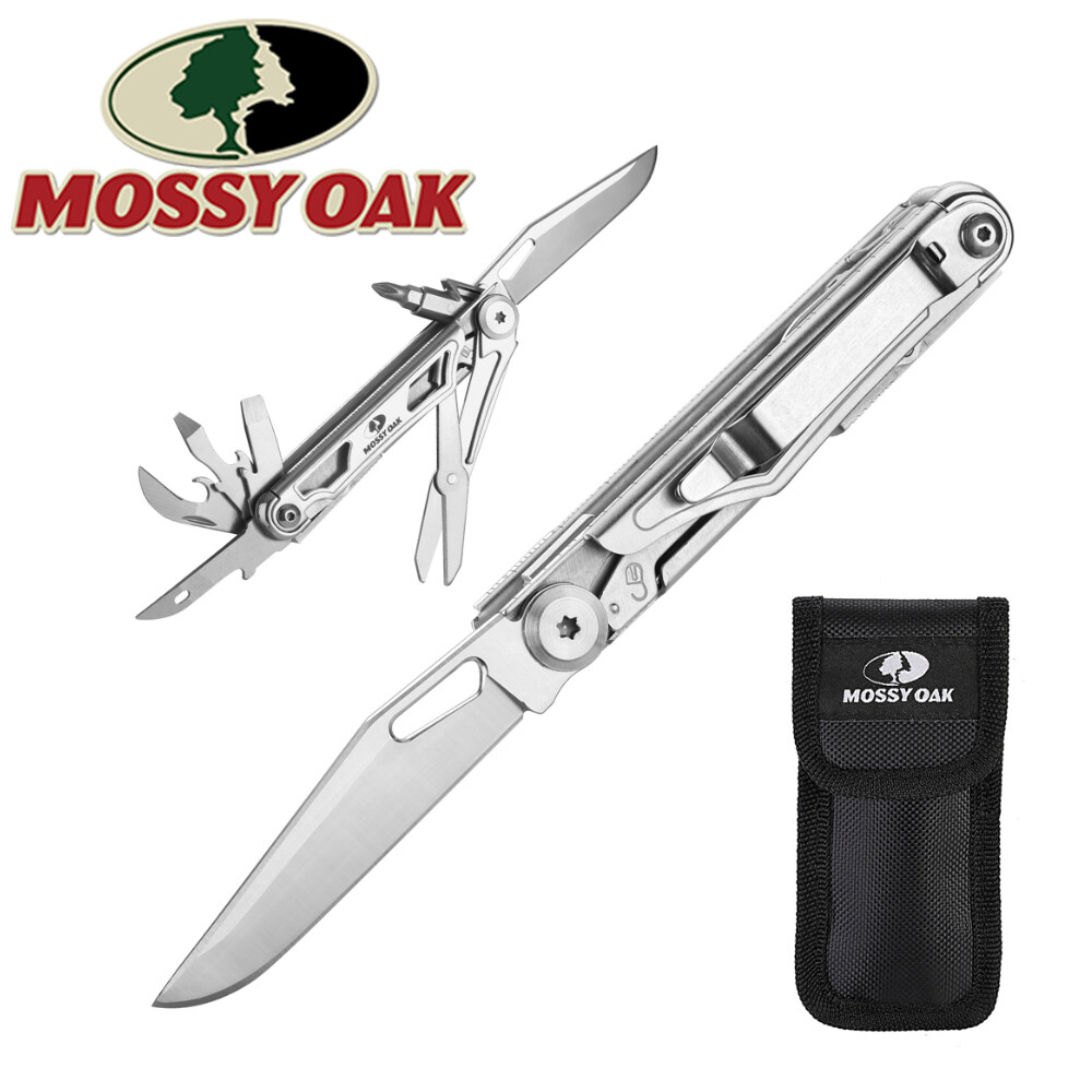 Mossy Oak 12-in-1 Multitool Pocket Knife Stainless Steel Multitool Pockets Knife