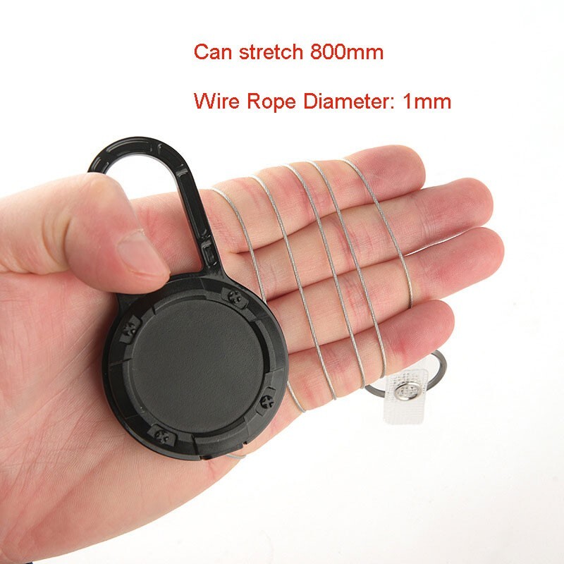 EDC 2 PCS Outdoor High Rebound Telescopic Key Chain Ring Buckle Anti-theft Steel