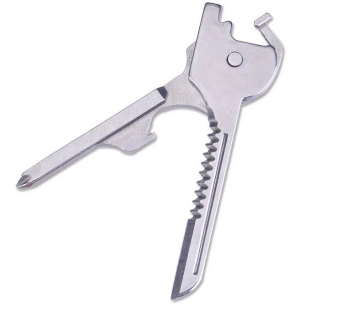 EDC 6 in 1 Multi-functional Stainless Utili-Key Key Ring Pocket Opener Keychain