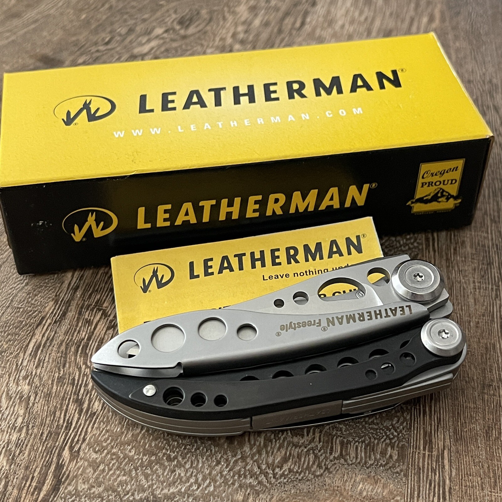 Leatherman Freestyle multitool with classic vintage design box. Discontinued