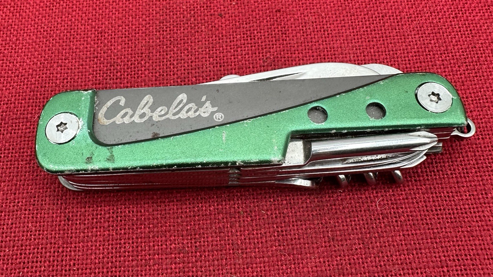 Green Cabelas Multi Tool Knife Used