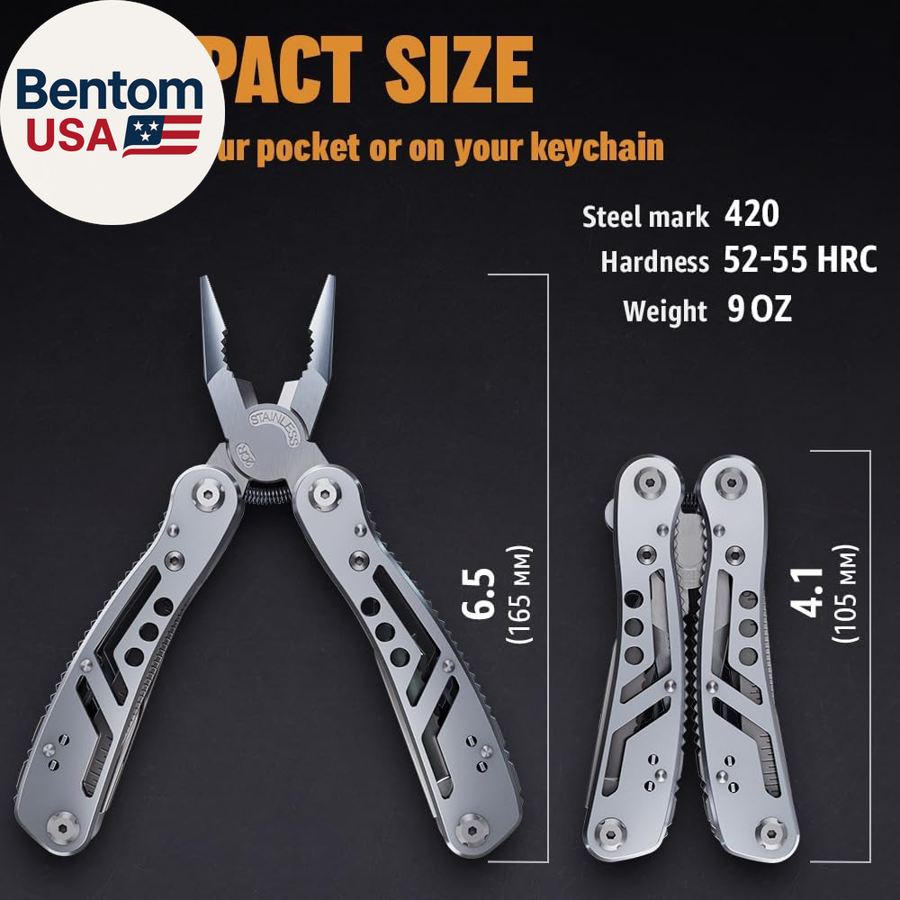 24-In-1 Multitool with Knife, Pliers & 11 Bits Sharp Stainless Steel – Multi Too